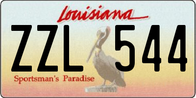 LA license plate ZZL544