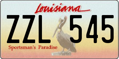 LA license plate ZZL545