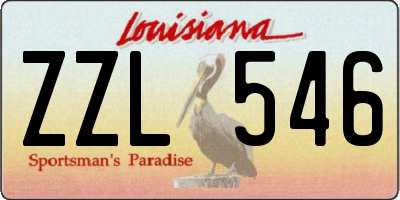 LA license plate ZZL546