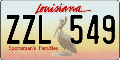 LA license plate ZZL549