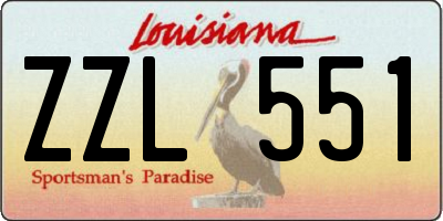 LA license plate ZZL551