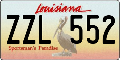 LA license plate ZZL552