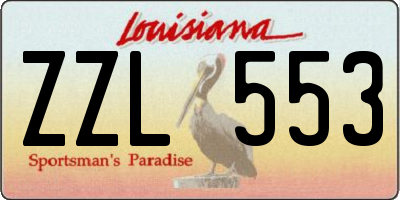 LA license plate ZZL553