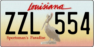 LA license plate ZZL554