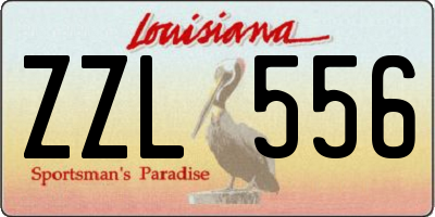 LA license plate ZZL556