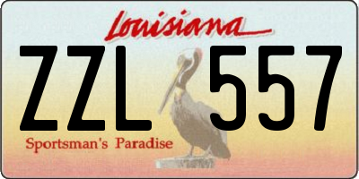 LA license plate ZZL557