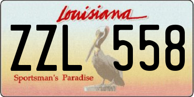 LA license plate ZZL558