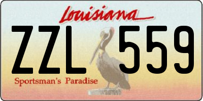 LA license plate ZZL559