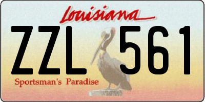 LA license plate ZZL561