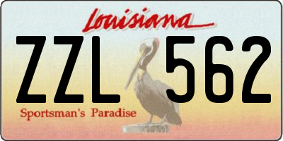 LA license plate ZZL562