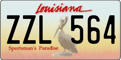 LA license plate ZZL564