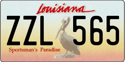 LA license plate ZZL565