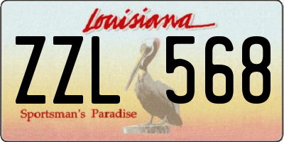 LA license plate ZZL568