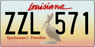 LA license plate ZZL571