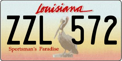 LA license plate ZZL572