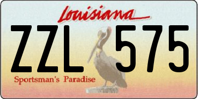 LA license plate ZZL575