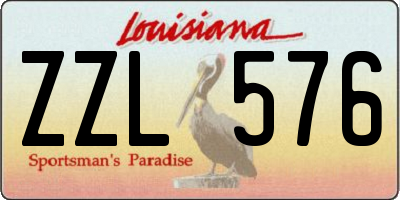 LA license plate ZZL576