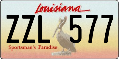 LA license plate ZZL577