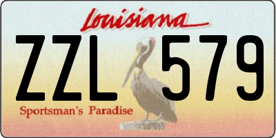 LA license plate ZZL579