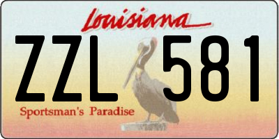 LA license plate ZZL581