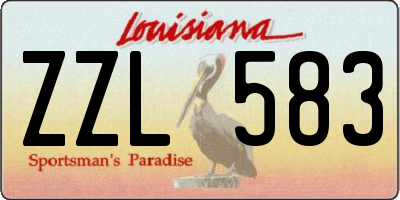 LA license plate ZZL583