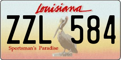 LA license plate ZZL584