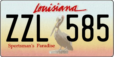 LA license plate ZZL585