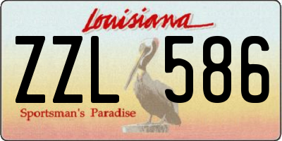 LA license plate ZZL586