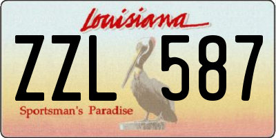 LA license plate ZZL587