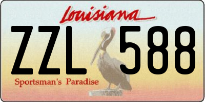 LA license plate ZZL588