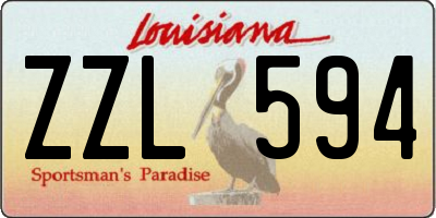 LA license plate ZZL594