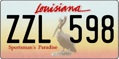 LA license plate ZZL598