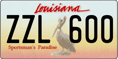 LA license plate ZZL600