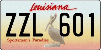 LA license plate ZZL601