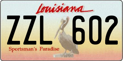 LA license plate ZZL602