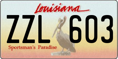 LA license plate ZZL603