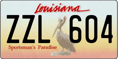 LA license plate ZZL604