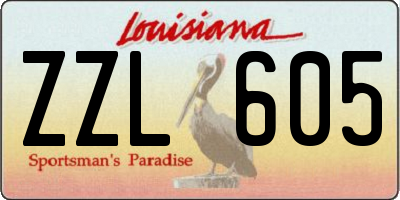 LA license plate ZZL605