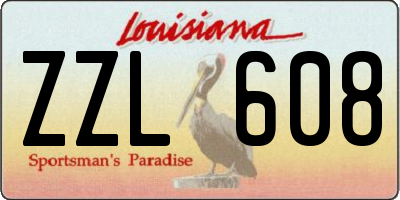 LA license plate ZZL608