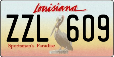 LA license plate ZZL609