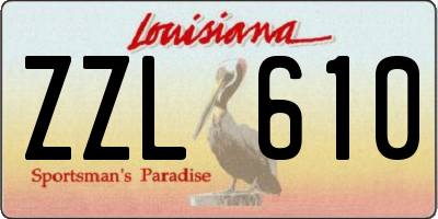 LA license plate ZZL610