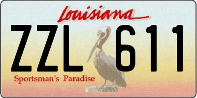 LA license plate ZZL611