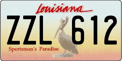 LA license plate ZZL612