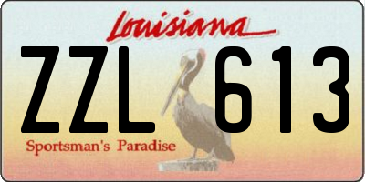 LA license plate ZZL613