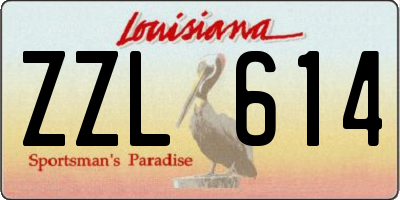 LA license plate ZZL614