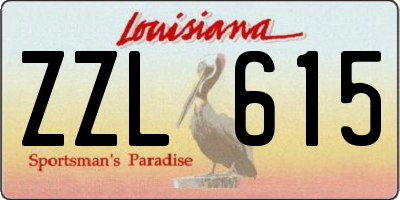 LA license plate ZZL615