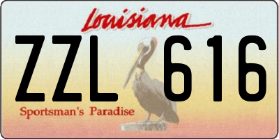 LA license plate ZZL616