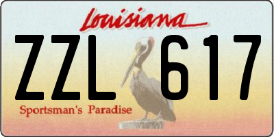 LA license plate ZZL617