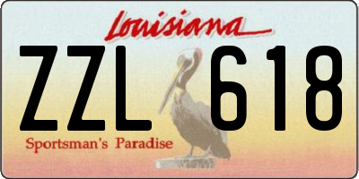 LA license plate ZZL618