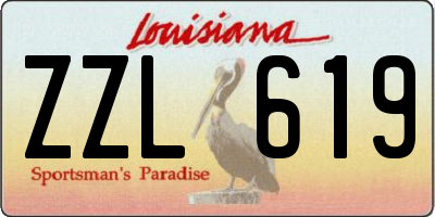 LA license plate ZZL619